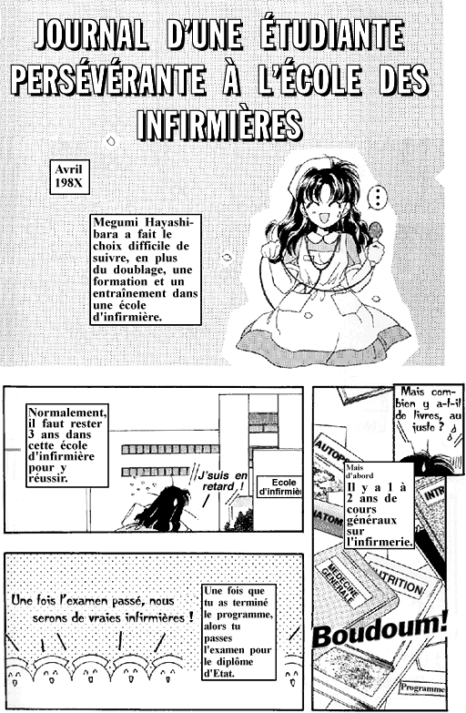 Megumi tudie pour ses examens  l'cole d'infirmires